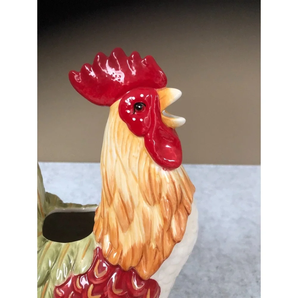 RARE Fitz and Floyd Garden Medley Large Rooster Pitcher 12